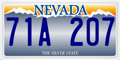 NV license plate 71A207