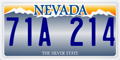 NV license plate 71A214