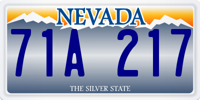 NV license plate 71A217