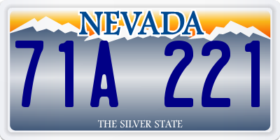 NV license plate 71A221