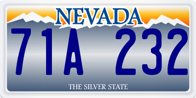NV license plate 71A232