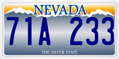 NV license plate 71A233