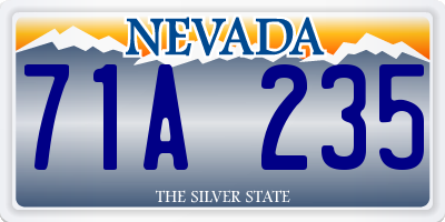 NV license plate 71A235