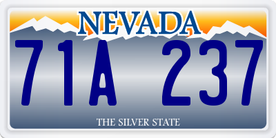 NV license plate 71A237