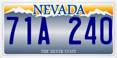 NV license plate 71A240