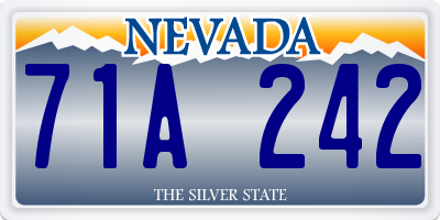 NV license plate 71A242