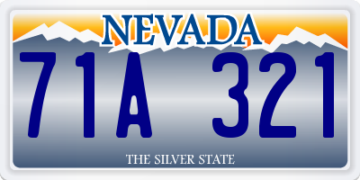 NV license plate 71A321