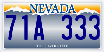 NV license plate 71A333
