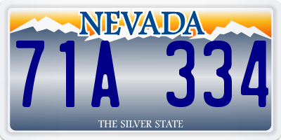 NV license plate 71A334