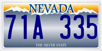 NV license plate 71A335