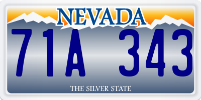NV license plate 71A343