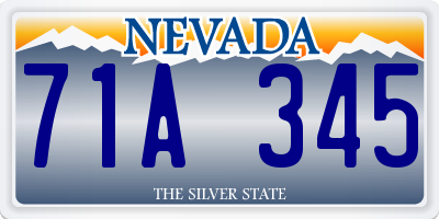 NV license plate 71A345