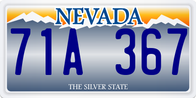 NV license plate 71A367
