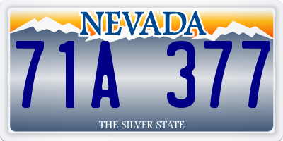 NV license plate 71A377