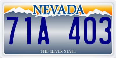 NV license plate 71A403