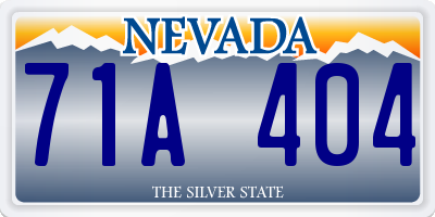 NV license plate 71A404