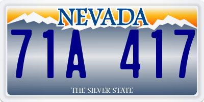 NV license plate 71A417