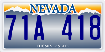 NV license plate 71A418