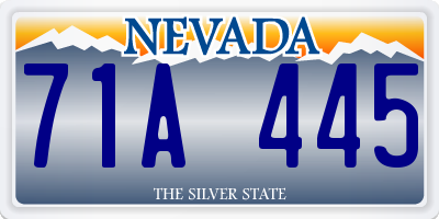 NV license plate 71A445