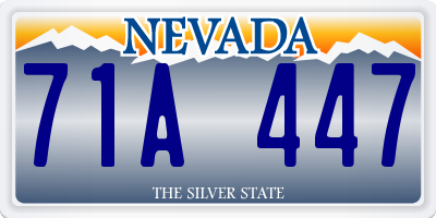 NV license plate 71A447