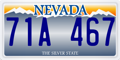 NV license plate 71A467