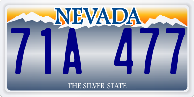 NV license plate 71A477