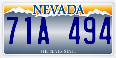 NV license plate 71A494