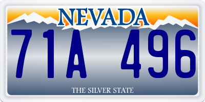 NV license plate 71A496