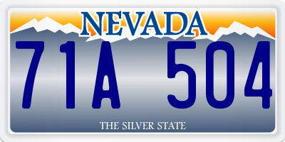 NV license plate 71A504