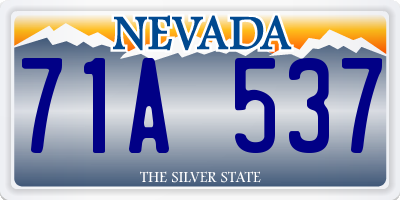 NV license plate 71A537