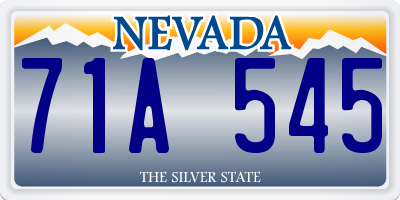 NV license plate 71A545