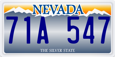 NV license plate 71A547