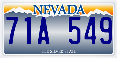 NV license plate 71A549