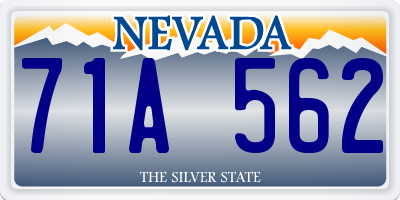 NV license plate 71A562