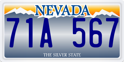 NV license plate 71A567