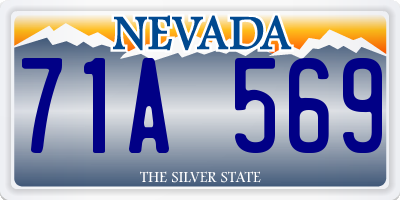 NV license plate 71A569