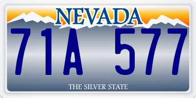 NV license plate 71A577