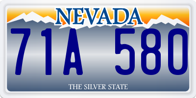 NV license plate 71A580