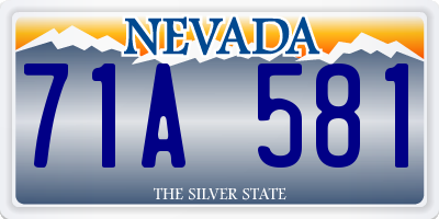 NV license plate 71A581