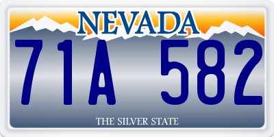 NV license plate 71A582