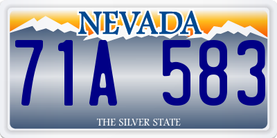NV license plate 71A583
