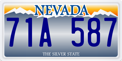 NV license plate 71A587
