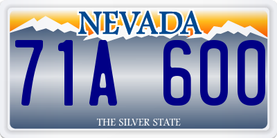 NV license plate 71A600