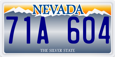 NV license plate 71A604