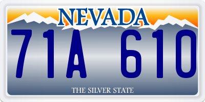 NV license plate 71A610