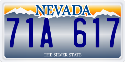 NV license plate 71A617