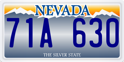 NV license plate 71A630