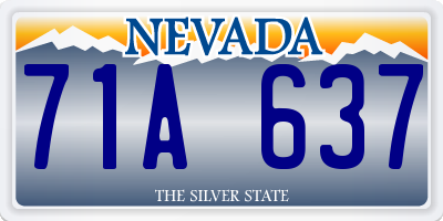 NV license plate 71A637