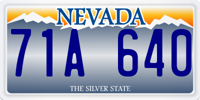 NV license plate 71A640