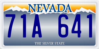 NV license plate 71A641